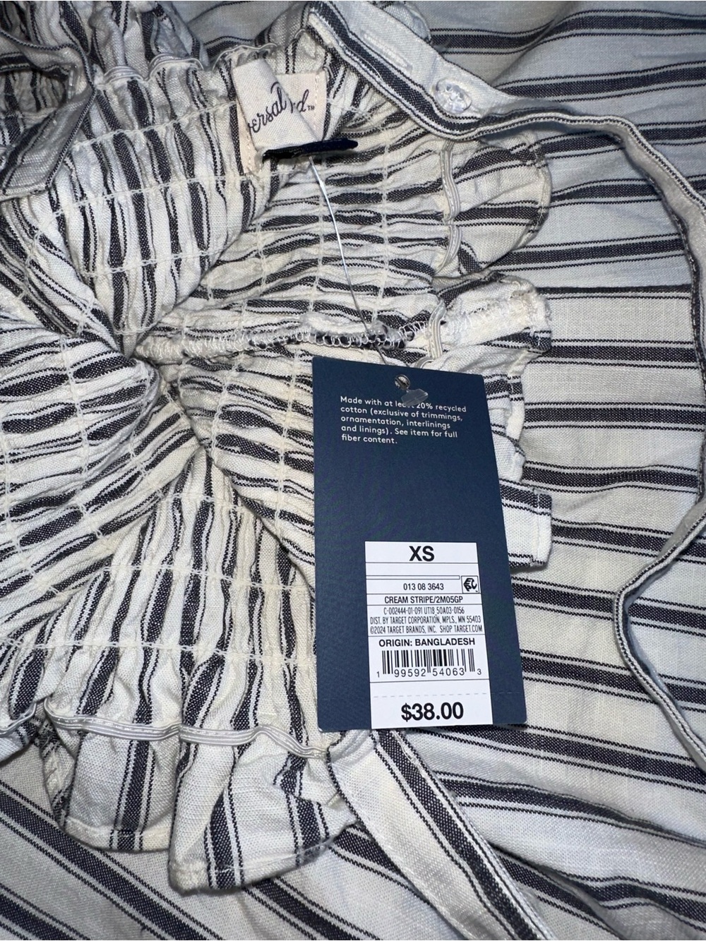 Universal Thread Women's Sleeveless Woven Maxi Sundress Blue Striped Size XS NEW - Picture 3 of 3
